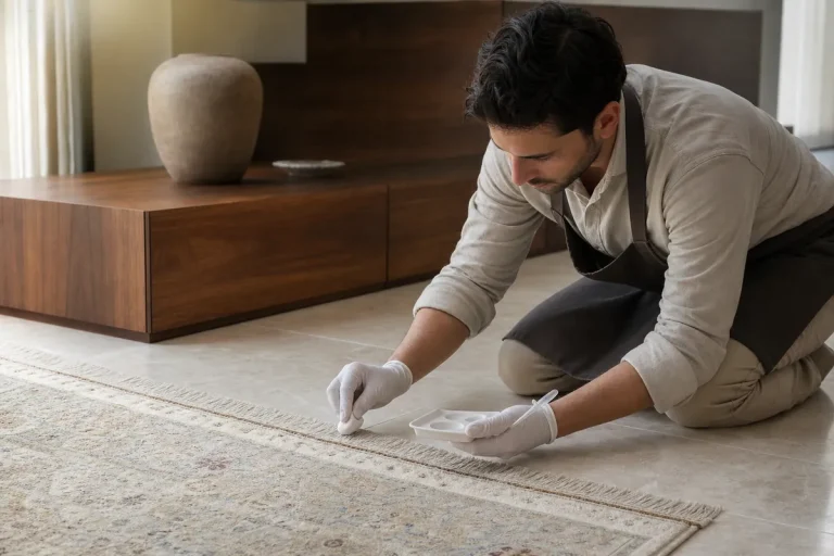 Silk Rug Colour Testing